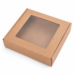 Ablakos fedel� doboz, 20x20x5 cm