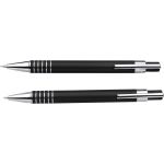 Fém tollkészlet, fekete tollbetéttel, fém dobozban, fekete (3298-01CD)