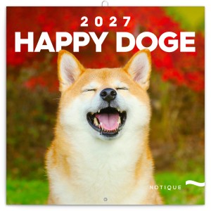 Lemeznapt�r Happy Doge 2027, 30 x 30 cm