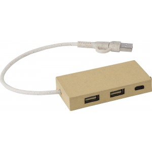 Alumnium s papr USB eloszt, barna (vezetk, eloszt, adapter, kbel)