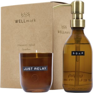 Wellmark Discovery kzmos s bambusz illat gyertya, barna (testpol anyagok)