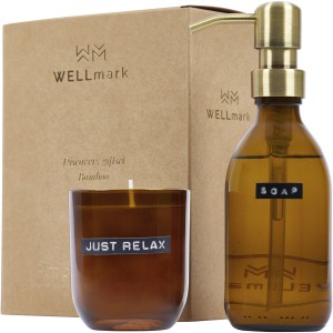 Wellmark Discovery kzmos s bambusz illat gyertya, barna (testpol anyagok)